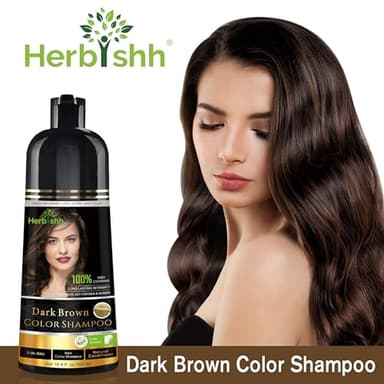 Herbishh Hair Color Shampoo - Magic Dye for Gray Hair, Lasting Color in Minutes - 500 Ml, 3-In-1, Ammonia-Free (Dark Brown) - Image 9