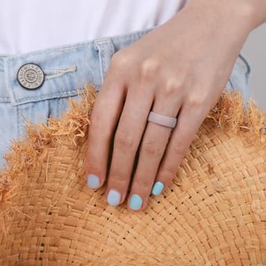 Egnaro Women's Rings Enhancers, 6mm Wide, 2mm Thick, Silicone Wedding Rubber Band with Half Size, Inner Arc Ergonomic Breathable Design - Image 3