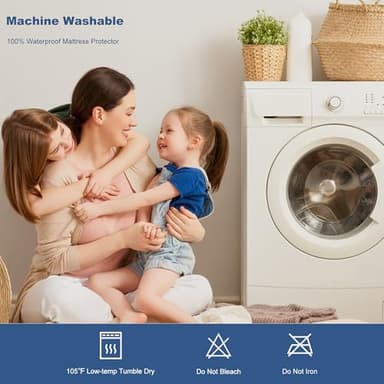 GRT Full Mattress Protector, 100% Waterproof Mattress Protector Full with Dual-Layers Protection, Noiseless Quilted Fitted Mattress Pad Cover with 8"-26" Deep Pocket - Image 6