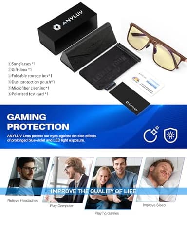 ANYLUV Blue Light Glasses Men/Women, Al-Mg Metal Computer Blue Light Blocking Glasses, Relieve Eyestrain and Eye Protection - Image 7