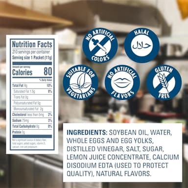Best Foods Real Mayonnaise Stick Packets Easy Open, Condiment for Sandwiches, Salads, Mayo Made with 100% Cage Free Eggs, Gluten Free, 0.38 oz, Pack of 210 - Image 2