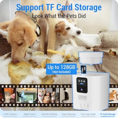 Frienhund Automatic Cat Feeder with 2K HD Camera: Automatic Dog Feeder with Night Vision, Cat Food Dispenser with 5G WiFi for Multiple Pet, Detachable for Easy Clean - 29 Cup （7L Large Capacity） - Image 7