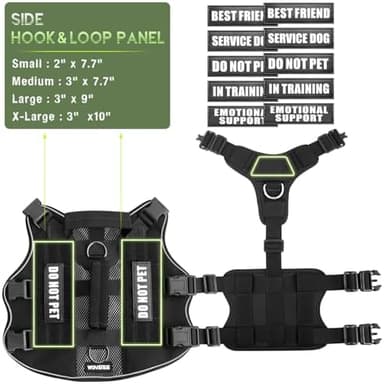 WINSEE Mesh Dog Harness with 10 Pet Patches for Small Service Dog in Training, Breathable Tactical Molle Vest with Double Handle, Reflective Military Pet Vest for Walking Hiking - Image 6