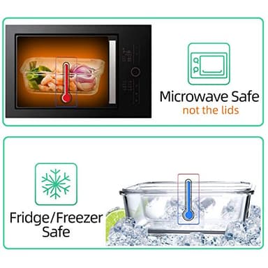 C CREST [10-Pack] Glass Food Storage Containers with Lids, Airtight, BPA Free, Meal Prep Containers for Kitchen, Home Use - Image 4