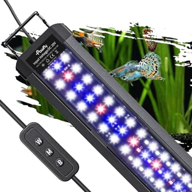 Pawfly 33W Aquarium LED Light for 48 to 54 Inch Fish Tanks Extendable Fish Tank Light with Full Spectrum Brilliant White Blue Red Lights with Daytime & Night Modes and Adjustable Brightness - Image 1