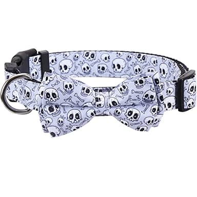Halloween Dog Collar with Removable Cute Bow Tie Adjustable Pet Collars Medium - Image 2