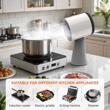 AMZCOOKTOP Portable Range Hood Kitchen Powerful 3-Speed Suction Desktop Compact Range Hood with 2 Replace Filter Low Noise Kitchen Exhaust Fan with Large Oil Collection Cup (apartment use) - Image 7