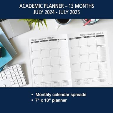 Elan Publishing Company Academic Calendar - 13 Months (July 2024 - July 2025) 7" X 10" Saddle-Stitched Dated for 2024-2025 Academic Year (Blue) - Image 7