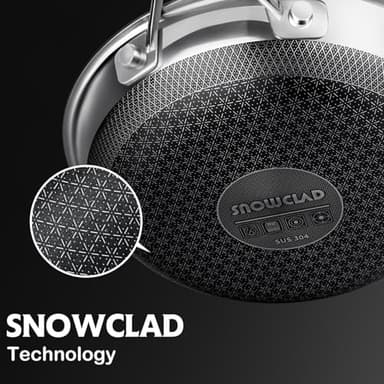 SNOWCLAD Pots and Pans Set Non Stick, 10 Pcs Hybrid Stainless Steel Cookware Sets, Non Stick Frying Pans, Saucepans, Saute Pan & Stock Pot, PFOA Free Kitchen Skillet,Induction Compatible - Image 7