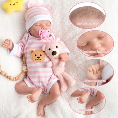 SPICIMOMO Realistic Reborn Baby Dolls Girl - Lifelike Real Life Full Body Vinyl 18 Inches Baby Doll That Looks Real, Gift for Toddlers Kids 3+ - Image 5