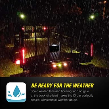 Nilight 2PCS 16Inch 11 LED Red Trailer Light Bar for Parking Stop Turn Signals Tail Brake DOT Compliant IP65 Waterproof Truck ID Marker - Image 6