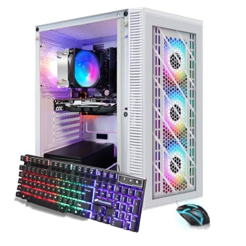 STGAubron RGB PC Computer Desktop, AMD Ryzen 7 5700G up to 4.6G, 16GB DDR4, 1TB SSD, WiFi 6 & BT 5.2, RGB Fan x4, RGB Keyboard & Mouse, Windows 11 Home - Image 1