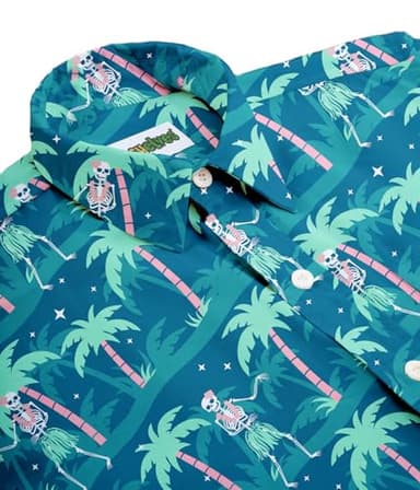 Tipsy Elves Navy Hula HIPS Hawaiian Shirts for Men - Casual Beach & Summer Party Shirts for Men - Stretch Fabric with Modern Fit - Fun Design for Parties & Vacation - Large - Image 4