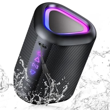 aowoka Bluetooth Speaker, 2025 Portable Wireless Speakers with Led Light, Bluetooth 5.4, 24H Playtime, Enhanced Bass, IPX7 Waterproof, Outdoor Speaker for Travel, Sport, Party, Biking. - Image 1