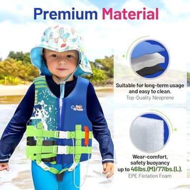 HeySplash Toddler Swim Vest, Kids Swimming Jacket Fit 30-50/50-80lbs, Child Floaties Vest wiht Safety Strap, Float Jacket for Girls/Boys on Pool,Beach,Boating, Learn to Swim Aid, M 3-6 Yrs/L 6-9 Yrs - Image 4