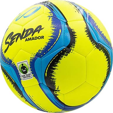 SENDA Amador Training Soccer Ball, Fair Trade Certified, Yellow/Light Blue, Size 5 (Ages 13 & Up) - Image 3