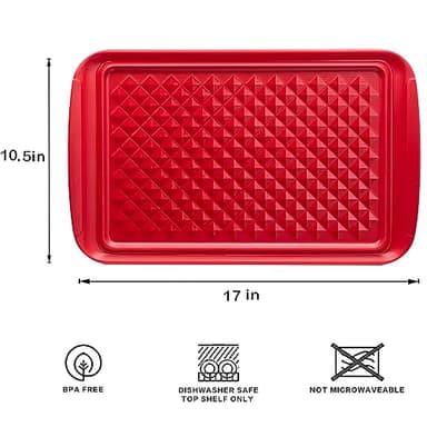 LEHAHA Grilling Prep and Serve Trays, BBQ Serving Platter, Melamine Serving Trays for Food, Set of 2, Great Gift for Father's Day, BBQ Lovers, Prefect for Chrismas Festival and Everyday use. - Image 7