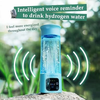 Hydrogen Water Bottle Generator - Up to 6000+ PPB Concentration - SPE/PEM Technology - Drink Water Voice Reminder - Water Ionizer Machine Suitable for Office,Travel and Daily Drinking（Blue） - Image 5