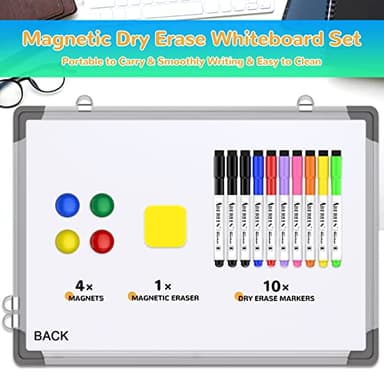 Small Weekly Calendar Dry Erase Whiteboard for Wall, 16" x 12" Magnetic Dry Erase Board, Hanging Double-Sided White Board, Portable Board for List, Kitchen, Planning, Memo, Home, Office - Image 2