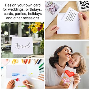 Joyberg Blank Cards and Envelopes 4x6, 30 Pack White Invitation Cardstock with 30 Pack Envelopes, Self-Seal Thank you Blank Greeting Cards and Envelopes, for All Occasions DIY, Print custom - Image 7