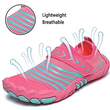 Quickshark Kids Water Shoes Boys Girls Barefoot Aqua Socks Lightweight Quick Dry Sandals Slip On Walking Sneakers for Beach Pool Swim 1-Pink 1 Big Kid - Image 3