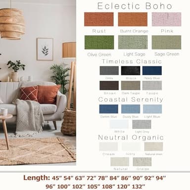 KOUFALL Dining Room Curtains for Christmas,Blackout Linen Neutral Forest Grass Green Boho Office Curtains for Windows at Home - Image 2