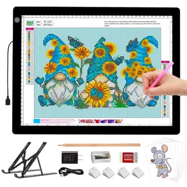 A3 LED Light Box for Tracing, elice Artist Drawing Lightbox Light Table Light Pad Light Copy Board, Up to 8000 Lux Super Bright Lightpad for Cricut Weeding Vinyl, Diamond Painting, Sketching (Black) - Image 1