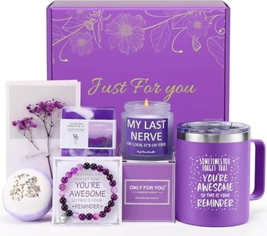 Birthday Gifts for Women, Relaxing Spa Gift Basket Set , Unique Gifts for Her, Friends, Mom, Sister, Coworker, Wife, Girlfriend, Happy Birthday Gift Ideas, Mothers Day, Christmas Gifts for Women - Image 1