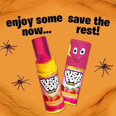 Push Pop Giant Halloween Candy Lollipop Container, 10 Ct Candy Individually Wrapped in Assorted Fruity Flavors, Full Size, Fun Hard Candy For Birthday Party Favors, Trick or Treat, Bowls, Kids Gifts - Image 6