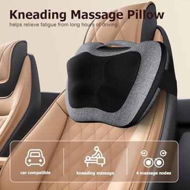 VIKTOR JURGEN Shiatsu Back Massager with Heat – Deep Tissue Massage for Neck, Shoulder, Leg, Upper & Lower Back Pain Relief, Electric Kneading 3D Massage Pillow Gifts for Men Women Dad, Mom, Christmas - Image 4