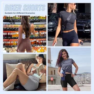 QGGQDD 3 Pack High Waisted Biker Shorts for Women – 3"/ 5"/ 8" Black Workout Yoga Compression Tummy Control Shorts for Running Clothing - Image 4