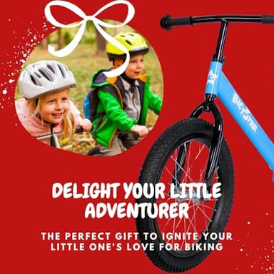 bicystar 16 Inch Balance Bike, Toddler Bicycle Ages 5-8, Air Tires, No Pedals Push Bike, Toddler Outdoor Toy Bike for Kids, Boys Girls, Blue - Image 6