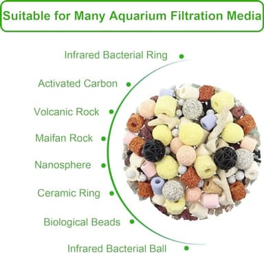 Cover Geny 10 Pcs 10" x 7" Aquarium Filter Media Bags, Fish Tank Media Mesh Filter Bags with Zipper, Black Mesh Reusable Bags for Activated Carbon, Ceramic Rings, etc. - Image 2