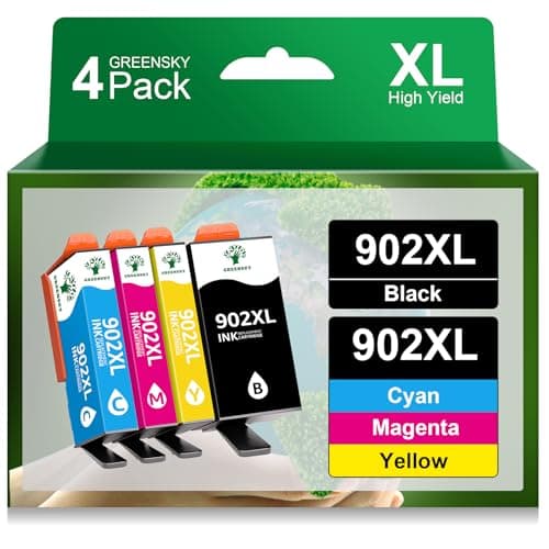 GREENSKY Compatible 902XL Ink Cartridge for HP Printers Replacement for HP 902 902XL Ink Cartridge Combo Pack Compatible with HP Officejet Pro 6968 6978 6970 6958 6960 6975 6954 6962 Printer 4 Pack - Image 1