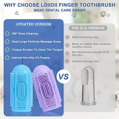 Dog Toothbrush Dog Tooth Brushing Kit Dog Finger Toothbrush for Dog Teeth Cleaning&Dog Dental Care,Cat Toothbrush Dog Tooth Brush Puppy Toothbrush (Blue Green Pink Purple(4-Pack - Image 3