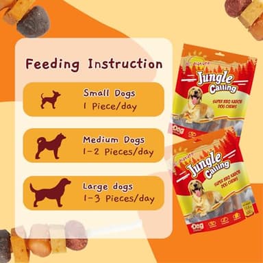 Jungle Calling Dog Treats, Multi-Flavor Kabob Dog Snacks, Edible Dog Kabobs, Made with Chicken, Duck, Beef, Sweet Potato and Pumpkin, Rawhide Sticks for Dogs - Image 8