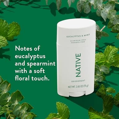 Native Aluminum-Free Clean Deodorant with Natural Derived Ingredients, 72HR odor control | Deodorant for Women and Men, With Baking Soda, Coconut Oil, Shea Butter | Eucalyptus & Mint - Image 3