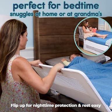 hiccapop 57" x 19" Extra Long Bed Rail for Toddlers, Heavy Duty Swing Down Bed Rail Guard with Soft Mesh Cover Safely Fits Twin, Full, Queen Beds - Image 6