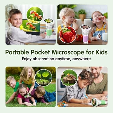 Microscope for Kids, EDCREATY 200X-1000X Portable Pocket Handheld Microscope, 2.4 High-Definition Screen, 200W Pixels for Birthday Christmas Holiday Toys Gifts for 5 6 7 8 9 10 11 12 Kids - Image 7