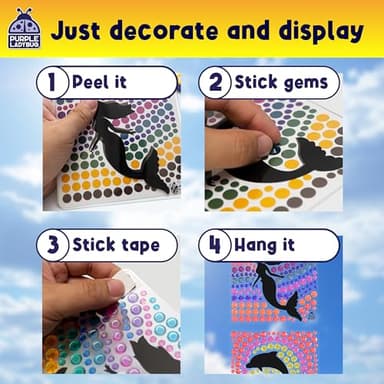 SUNGEMMERS Gem Window Art Suncatcher Kit for Kids 6-8 9 10 11 12 - Birthday Gifts for 7 Year Old Girl, Fun Diamond Art Summer Mermaid Gifts for Girls - Arts & Crafts for Kids, Toys for Ages 5-7 - Image 6
