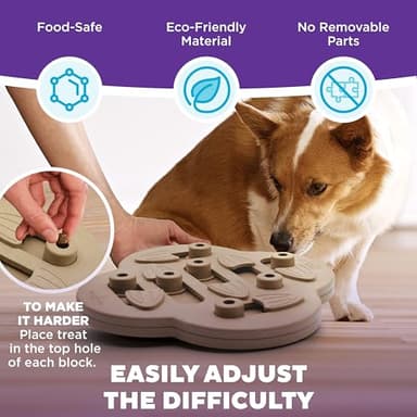 Outward Hound by Nina Ottosson Dog Hide N' Slide Treat Puzzle Enrichment Toy, Level 2 Intermediate, Tan, Composite - Image 4