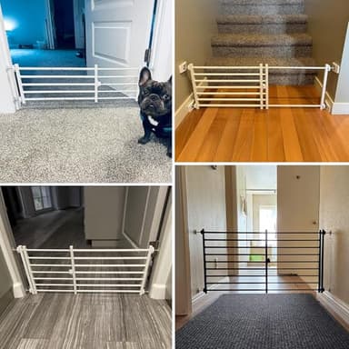 Malier Indoor Dog Gate with Door, 26-41" Extra Wide Full Metal Pet Gate Short Dog Gate for Stairs, Pressure Mount 14'' Tall Small Puppy Low Gate Easy Step Over for Doorways - Image 6