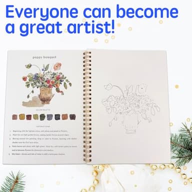 Watercolor Workbooks for Beginners,16 Spiral-Bound Pages Dispersed Watercolor Book for Adults, Arts and Crafts Supplies Gift (Animals) - Image 6