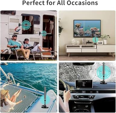 HECHOBO TV Antenna Indoor, Digital TV Antenna for Smart TV Indoor, 32.8ft Long Cable, Omnidirectional Receiving, Supports 4K 1080P TV - Image 5