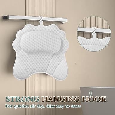 Bath Pillow RUVINCE Ergonomic Luxury Bathtub Pillow with Head,Neck, Shoulder and Back Support, 4D Bath Pillows for tub with 6 Powerful Suction Cups, Fits All Bathtub - Image 5