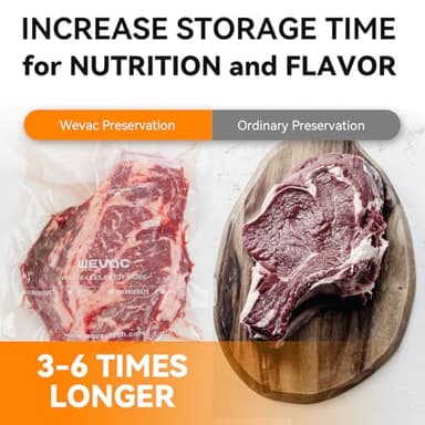 Wevac 8” x 150’ Food Vacuum Seal Roll Keeper with Cutter, Ideal Vacuum Sealer Bags for Food Saver, BPA Free, Commercial Grade, Great for Storage, Meal prep and Sous Vide (8" x 150') - Image 8