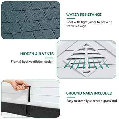 YITAHOME 28.5'' Large Plastic Dog House Outdoor Indoor Doghouse Puppy Shelter Water Unaffected Easy Assembly Sturdy Dog Kennel with Air Vents and Elevated Floor (28.5''L*26''W*28''H, Gray) - Image 5