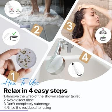 Shower Steamers Aromatherapy Birthday Gifts for Women - SWCANDY 8 Pcs Stocking Stuffers White Elephant Gifts for Adults Mom Men Teen Self Care with Natural Essential Oils Relaxation Home SPA Christmas - Image 7