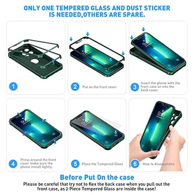 ORETECH for iPhone 13 Pro Max Case, with [2 x Screen Protectors] [15 Ft Military Grade Drop Test] [Camera Protection] 360° Shockproof Slim Thin Phone Case for iPhone 13 Pro Max Cover 6.7" - Green - Image 9