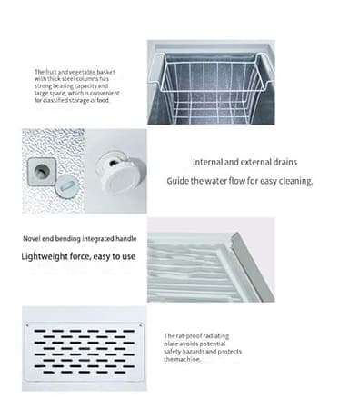 Deep Freezer 10.0 Cu Ft Chest Freezer with 7 Adjustable Thermostat Control and Removable Wire Basket for Office Bar or Home Kitchen Compact Freezers white - Image 5